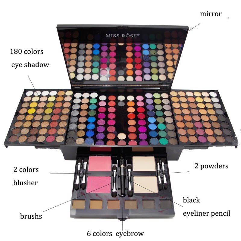 180 cores sombra de olhos Blush conjunto personalizado caixa de paleta de maquiagem em forma de piano