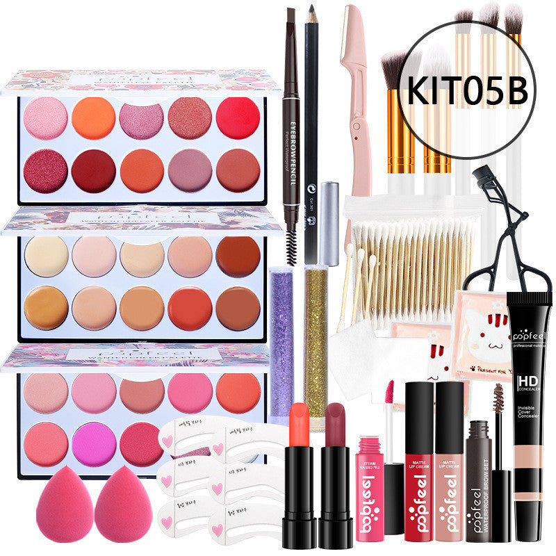 Conjunto de cosméticos de maquiagem para iniciantes Combinação Corretivo Delineador Lápis de sobrancelha