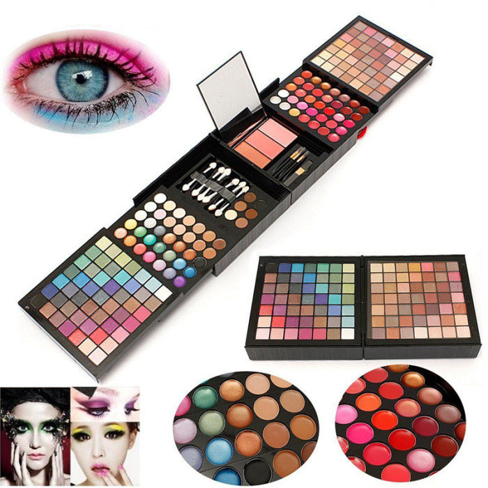 177 cores de sombra para os olhos, gloss labial, blush, maquiagem combinada