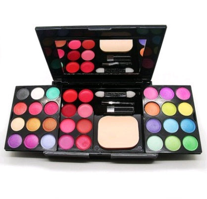 Caixa de maquiagem 24 sombras 8 batons 4 blushes 3 pós 39 discos de maquiagem de cores bandeja de maquiagem combinada