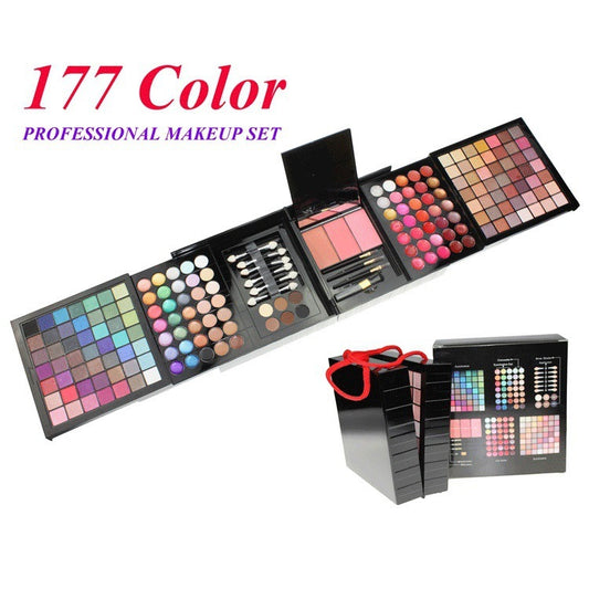 177 cores de sombra para os olhos, gloss labial, blush, maquiagem combinada
